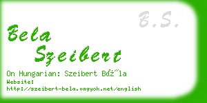 bela szeibert business card